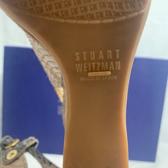Stuart Weitzman 11 CPASIDE Snakeskin wedge slide - Picture 8 of 8